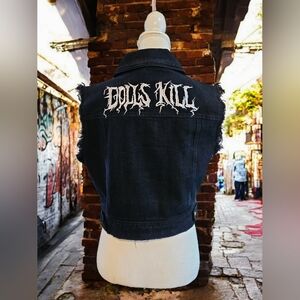 NWT Dolls Kill Denim Battle Vest